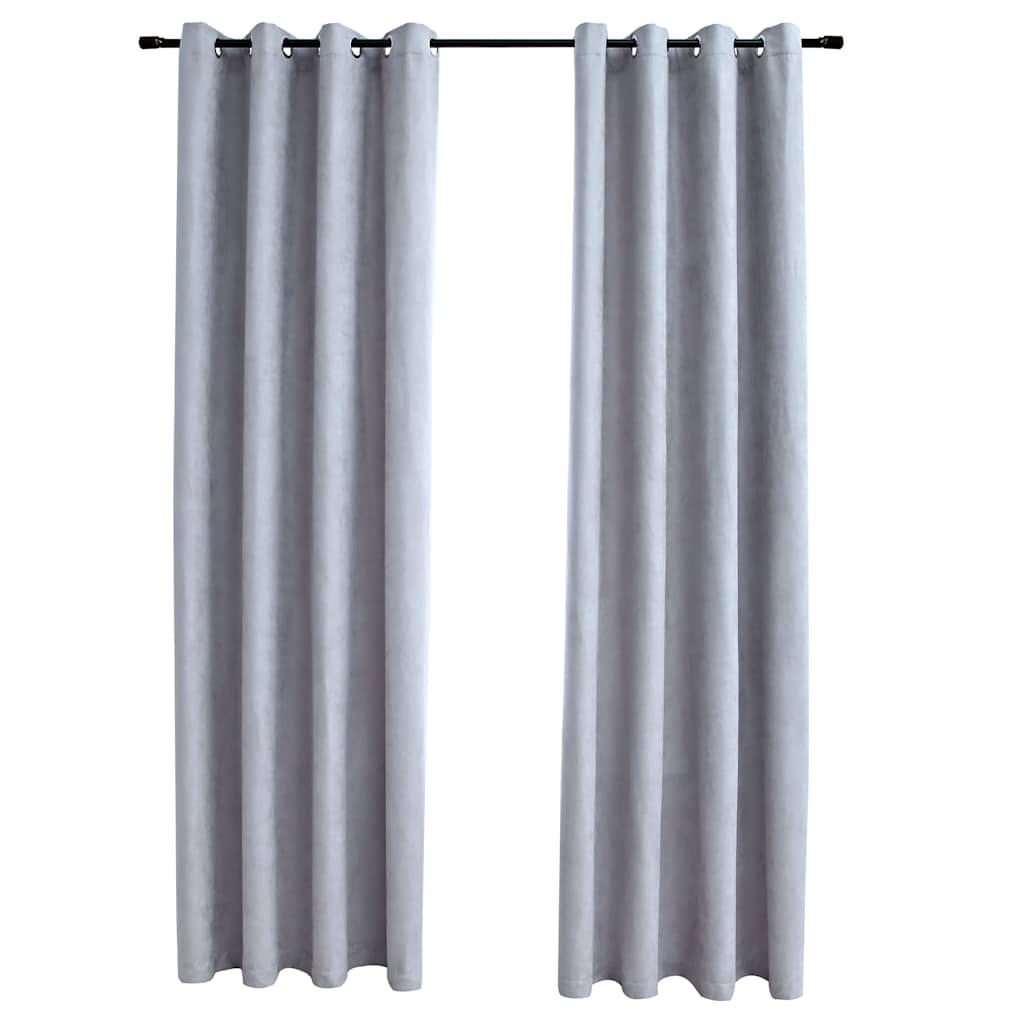 Kurtyna vidaxl potępiająca metalowe pierścienie 2 ST 140x225 cm szary