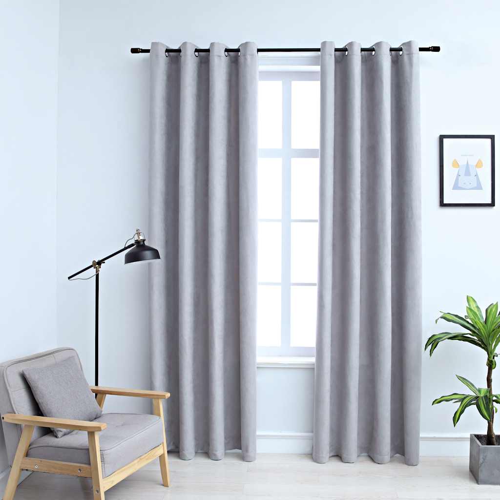 Kurtyna vidaxl potępiająca metalowe pierścienie 2 ST 140x225 cm szary