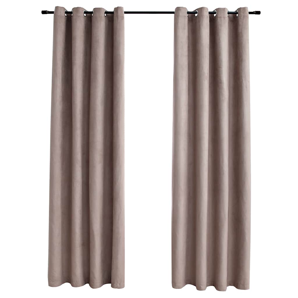 Canderiera Vidaxl Darning con anelli di metallo 2 ST 140x225 cm Taupe
