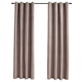 Canderiera Vidaxl Darning con anelli di metallo 2 ST 140x225 cm Taupe
