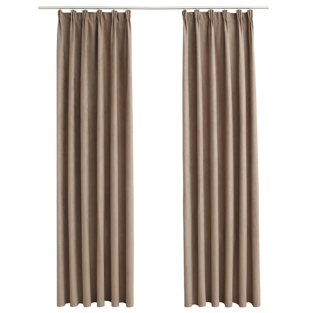 VidaXL Curtains blackout with hooks 2 pcs 140x175 cm Taupe