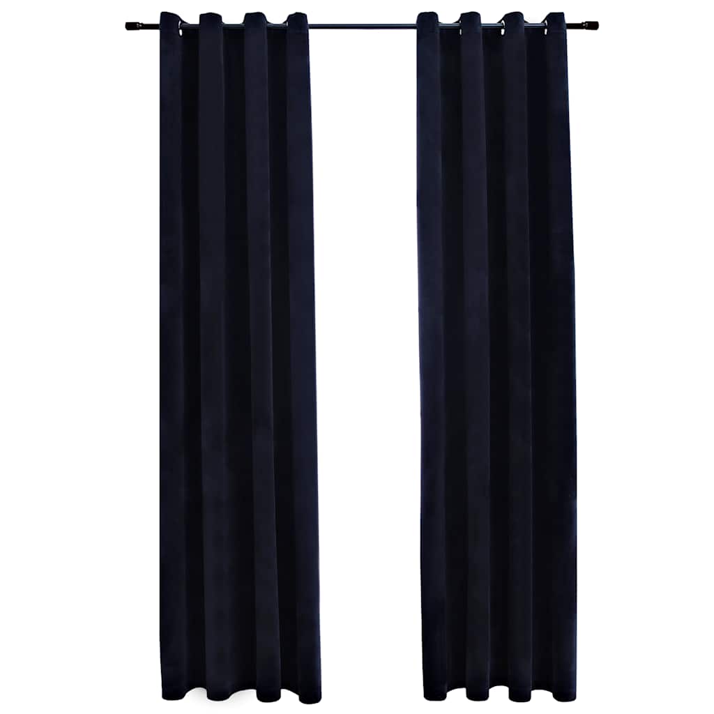 Zaciemnienie zasłon vidaxl z pierścieniami 2 ST 140x245 cm aksamitne czarne
