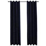 Zaciemnienie zasłon vidaxl z pierścieniami 2 ST 140x245 cm aksamitne czarne