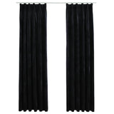 Właski vidaxl Blackout 2 STS z haczykami 140x175 cm aksamitne czarne