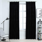 Właski vidaxl Blackout 2 STS z haczykami 140x175 cm aksamitne czarne
