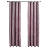 Vidaxl curtains blackout with rings 2 st 140x175 cm velvet pink