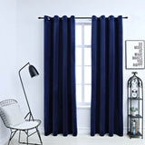 Rideau vidaxl accablant avec des anneaux 2 st 140x175 cm en velours bleu