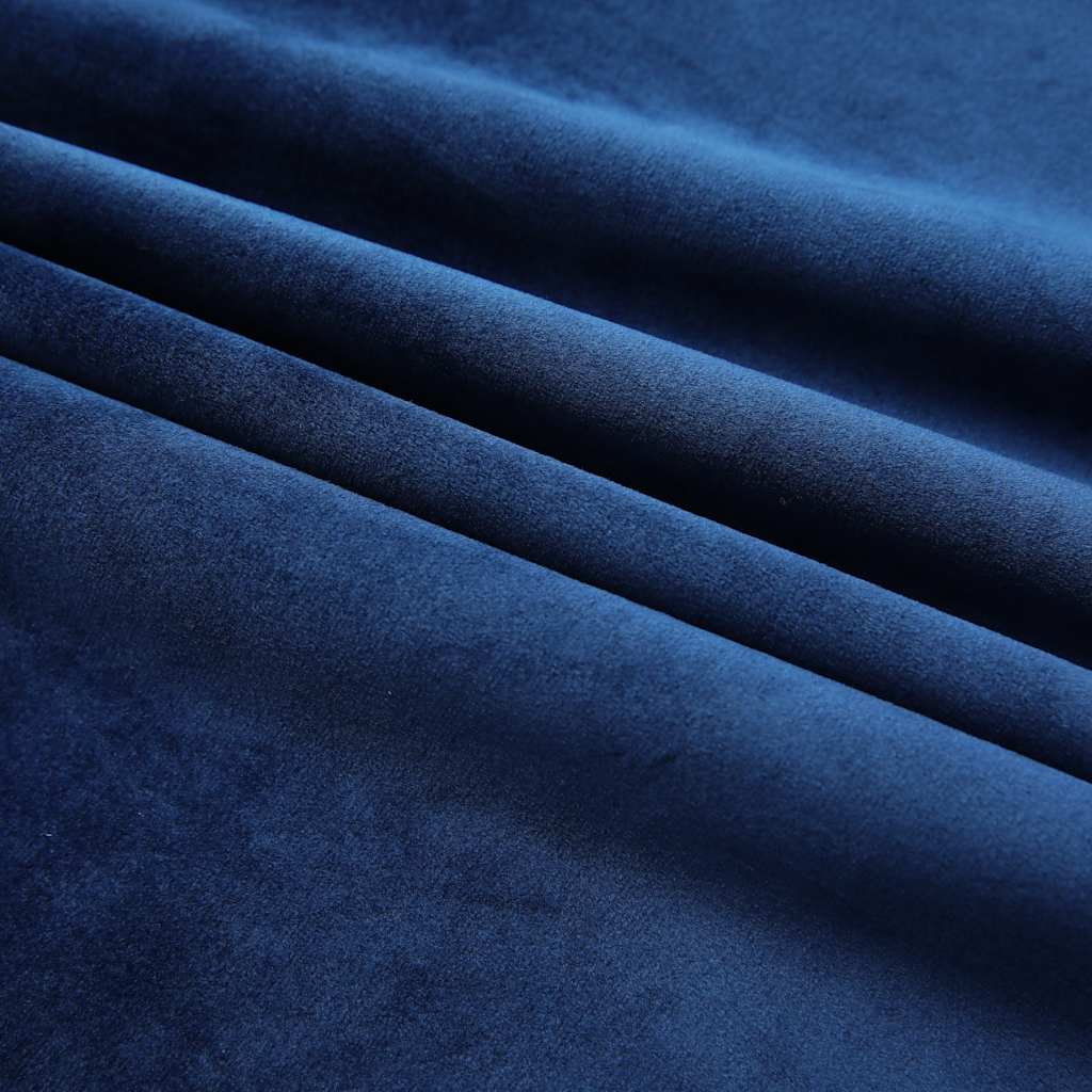 Vidaxl zavese Blackout 2 sts s kavlji 140x245 cm žametno modro