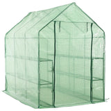 Vidaxl Walk -in greenhouse with 12 shelves 143x214x196 cm steel