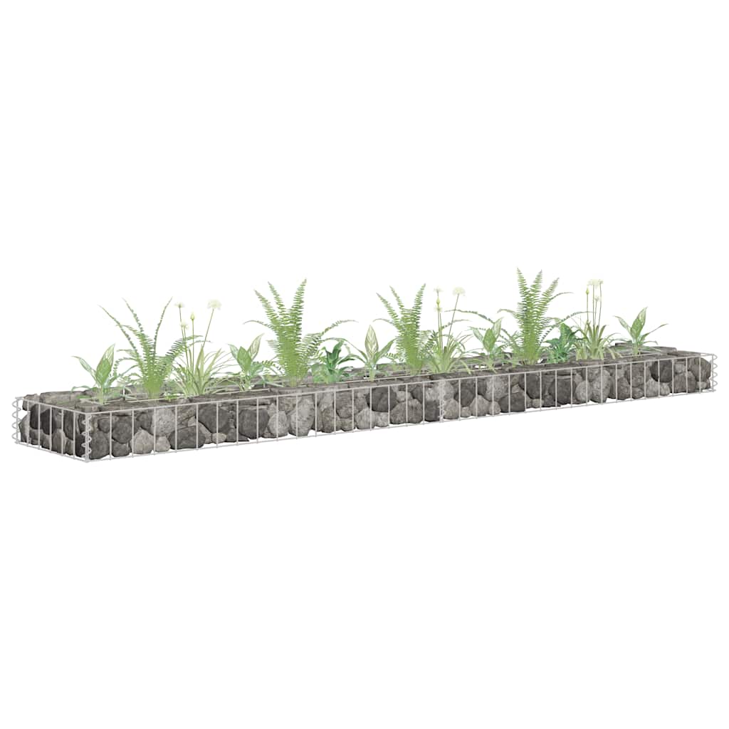 VidaXL Gabion Planter raised 180x30x10 cm galvanized steel