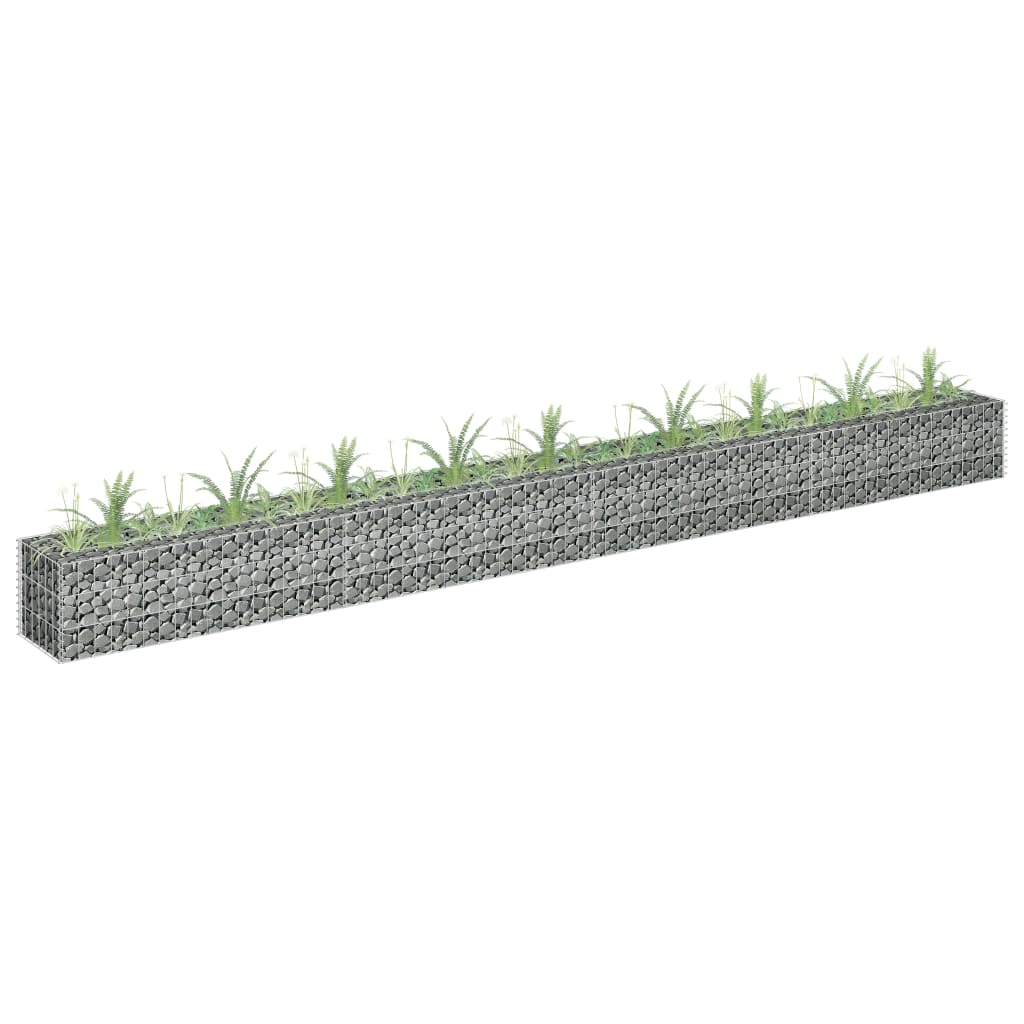 Vidaxl raised gabion planter 360x30x30 cm galvanized steel