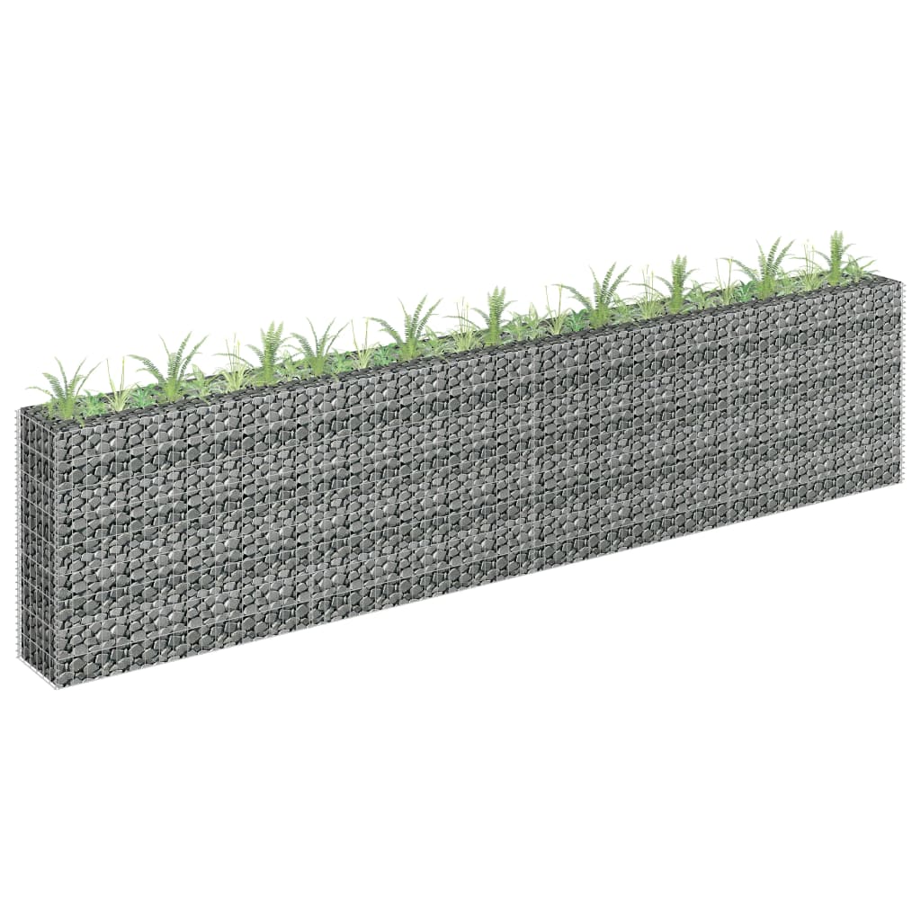 VidaXL Raised Gabion Planter 360x30x90 cm Galvanized Steel