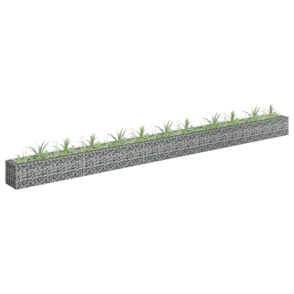 Vidaxl raised gabion planter 450x30x30 cm galvanized steel