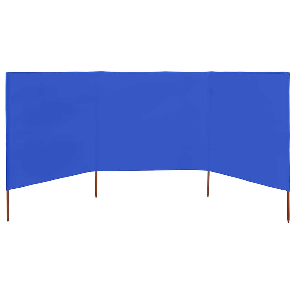 VidaXL Windshield 3 panels 400x120 cm fabric azure blue