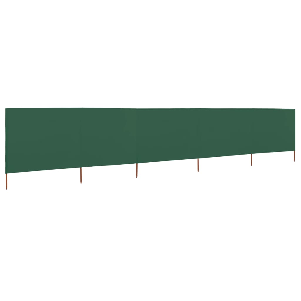 Pare-brise Vidaxl 5 panneaux 600x120 cm tissu vert