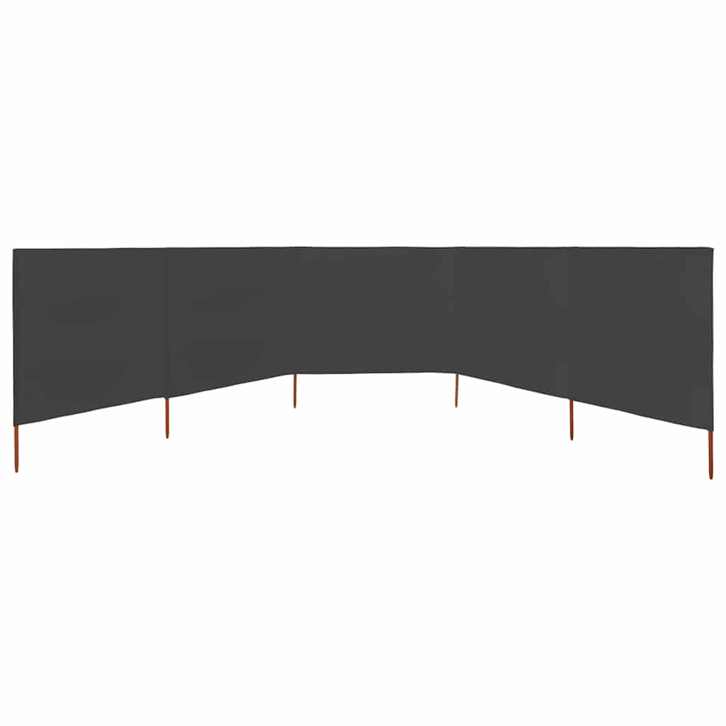 Vidaxl čelní sklo 5 panelů 600x120 cm antracit látky