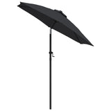 Vidaxl Parasol 200x224 cm de aluminio negro