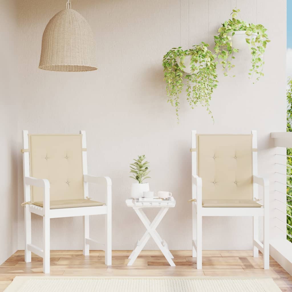 VidaXL Garden chair cushions Low back 2 st 100x50x3 cm Oxford fabric beige