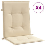 Vidaxl Gartenstuhl Kissen Low Rücken 4 PCs 100x50x3 cm Oxford Stoff Beige