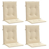 Vidaxl Gartenstuhl Kissen Low Rücken 4 PCs 100x50x3 cm Oxford Stoff Beige