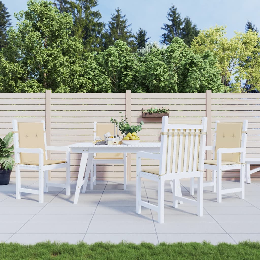 Vidaxl Gartenstuhl Kissen Low Rücken 4 PCs 100x50x3 cm Oxford Stoff Beige