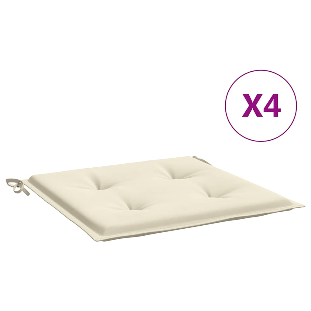 Vidaxl Garden Chair Cudions 4 st 40x40x4 cm oxford tyg crème -färgad