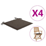 Vidaxl Garden Cushions 4 PCS 40x40x4 cm Tessuto Oxford Taupe