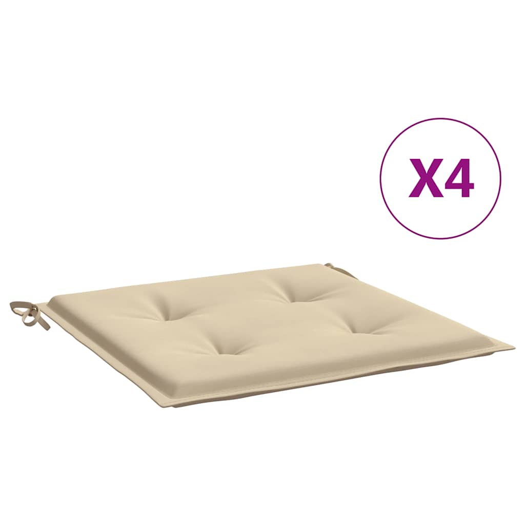 Vidaxl Garden Cushions 4 PCS 40x40x4 cm in tessuto Oxford beige