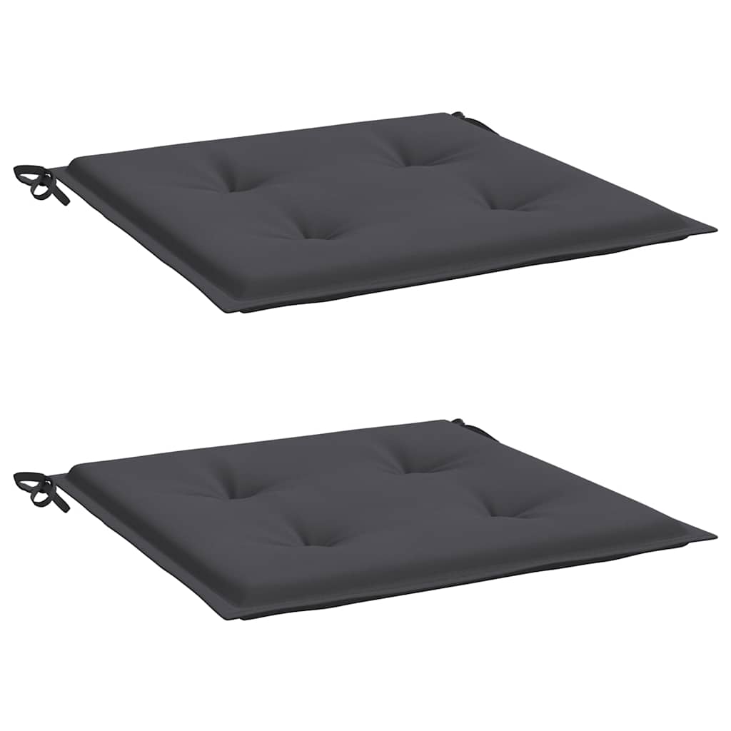 Cojines de silla de jardín Vidaxl 2 st 50x50x4 cm oxford tela antracita