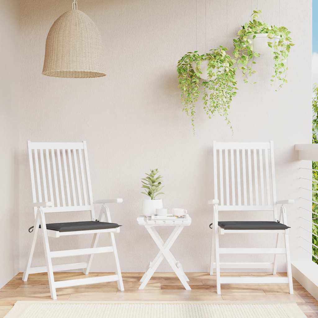 Cojines de silla de jardín Vidaxl 2 st 50x50x4 cm oxford tela antracita