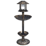 Vidaxl bird bath with solar LED lighting plastic