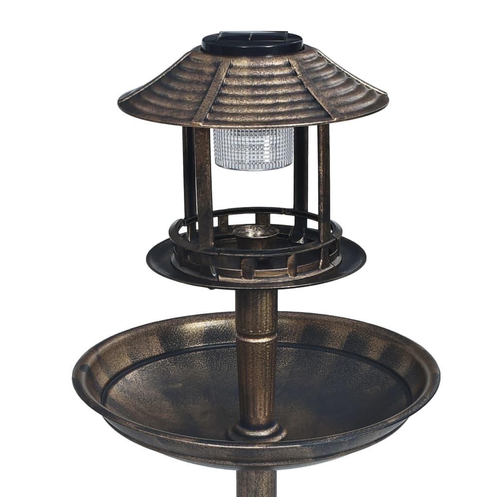 Vidaxl bird bath with solar LED lighting plastic