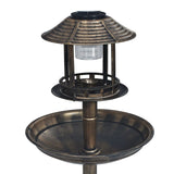 Vidaxl bird bath with solar LED lighting plastic