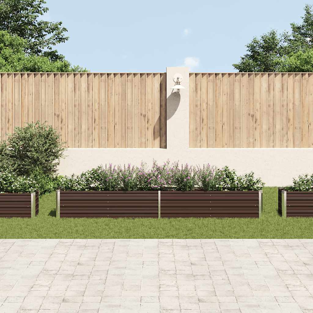 Fioriera vidaxl inserita 320x40x45 cm marrone galvanizzato