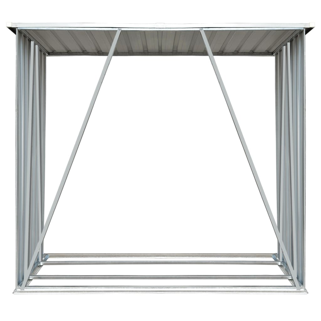 Vidaxl brænde skur 163x83x154 cm galvaniseret stålbrun