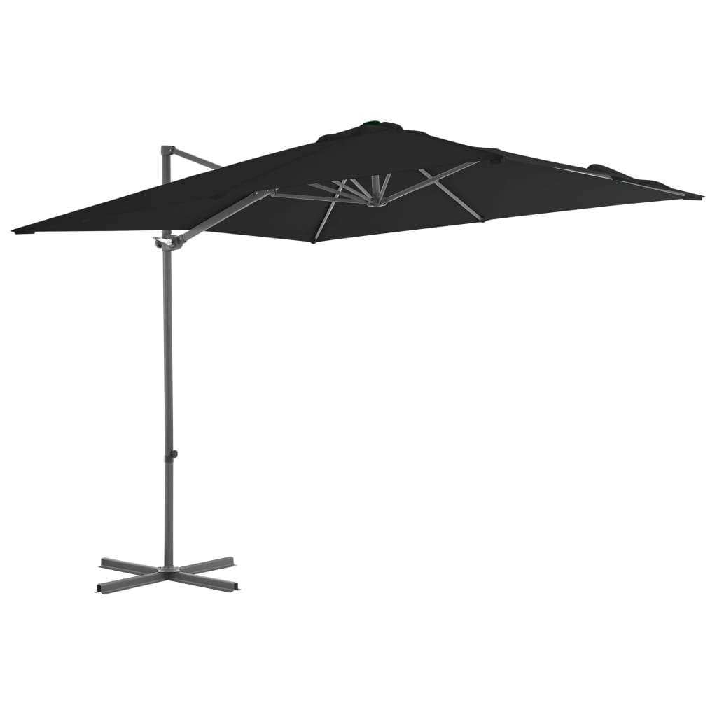 Vidaxl flytende parasol med stålstang 250x250 cm svart
