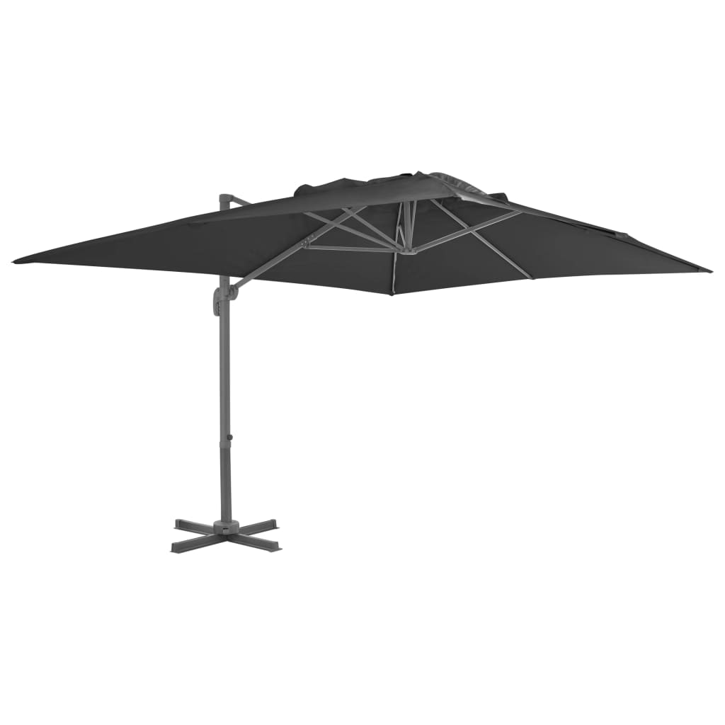 Vidaxl schwëmmt Paragolsol mat Aluminiumpol 4x3 m schwaarz