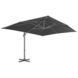 Vidaxl schwëmmt Paragolsol mat Aluminiumpol 4x3 m schwaarz