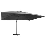 Vidaxl Floating parasol with LED and aluminum pole 400x300 cm anthracite
