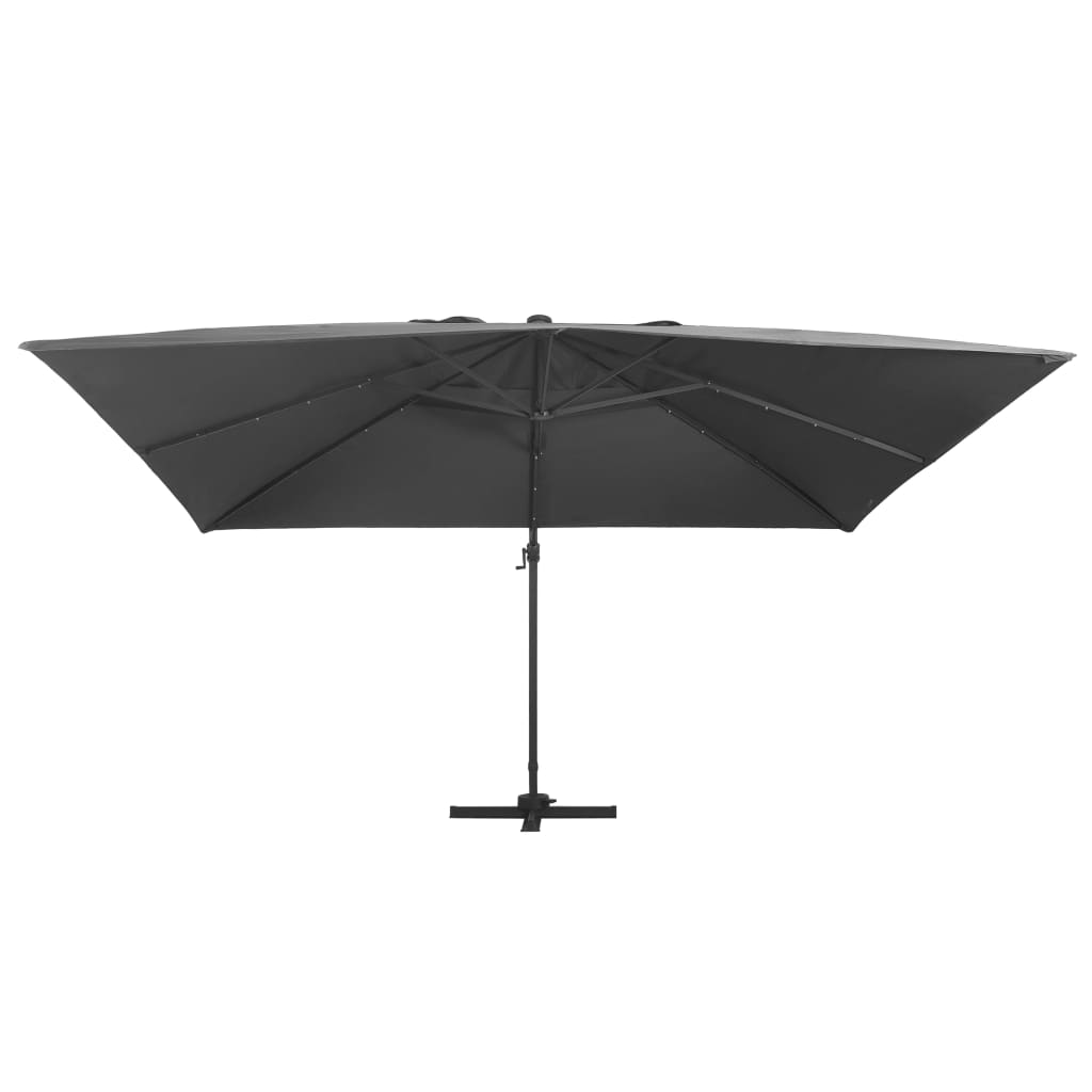 Vidaxl Floating parasol with LED and aluminum pole 400x300 cm anthracite