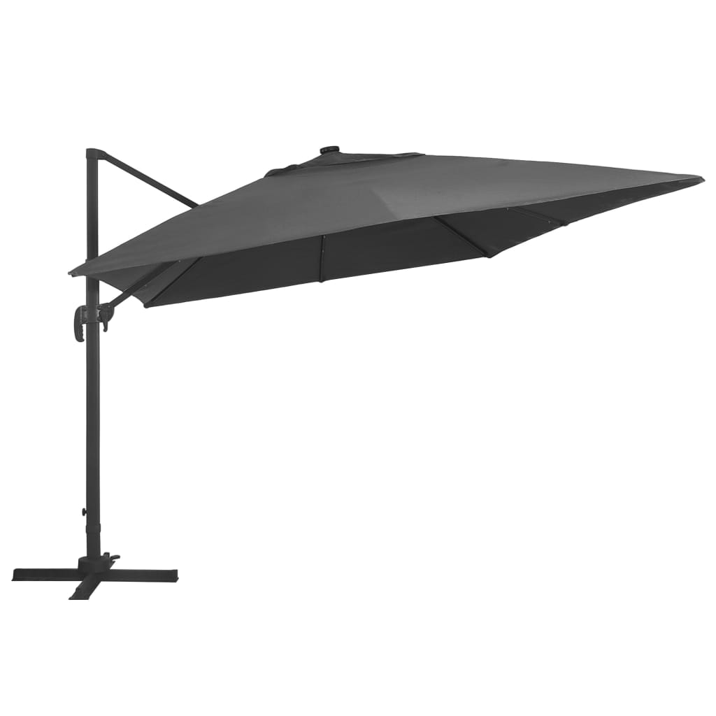 Vidaxl Floating parasol with LED and aluminum pole 400x300 cm anthracite