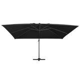 Vidaxl Floating Parasol med LED -belysning og pol 400x300 cm sort