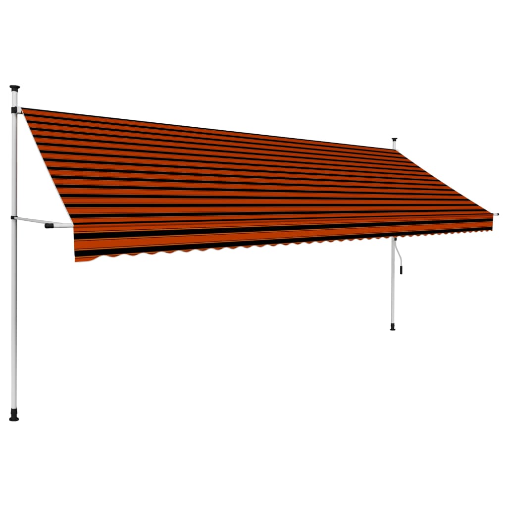 Vidaxl awning manually extendable 400 cm orange and brown