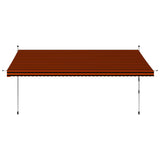 Vidaxl awning manually extendable 400 cm orange and brown