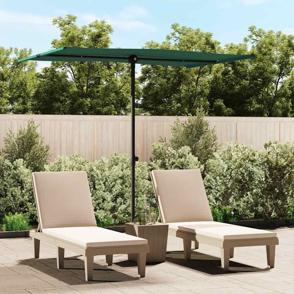 Vidaxl Parasol with aluminum pole 2x1.5 m green