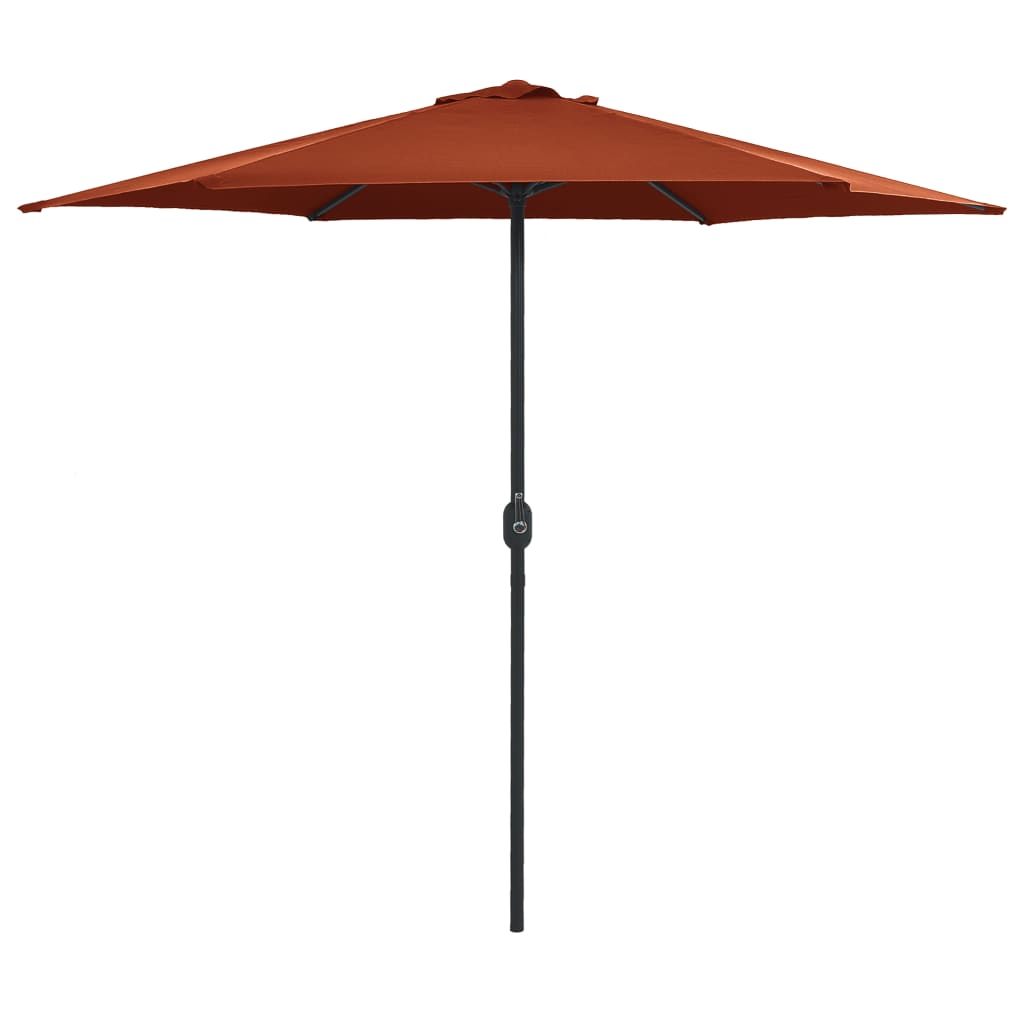Vidaxl parasol s hliníkovým pólem 270x246 cm terakot -rozložený