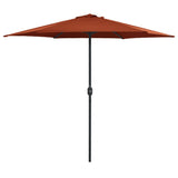 Vidaxl parasol s hliníkovým pólem 270x246 cm terakot -rozložený