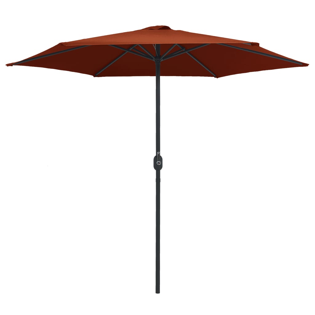 Vidaxl parasol s hliníkovým pólem 270x246 cm terakot -rozložený