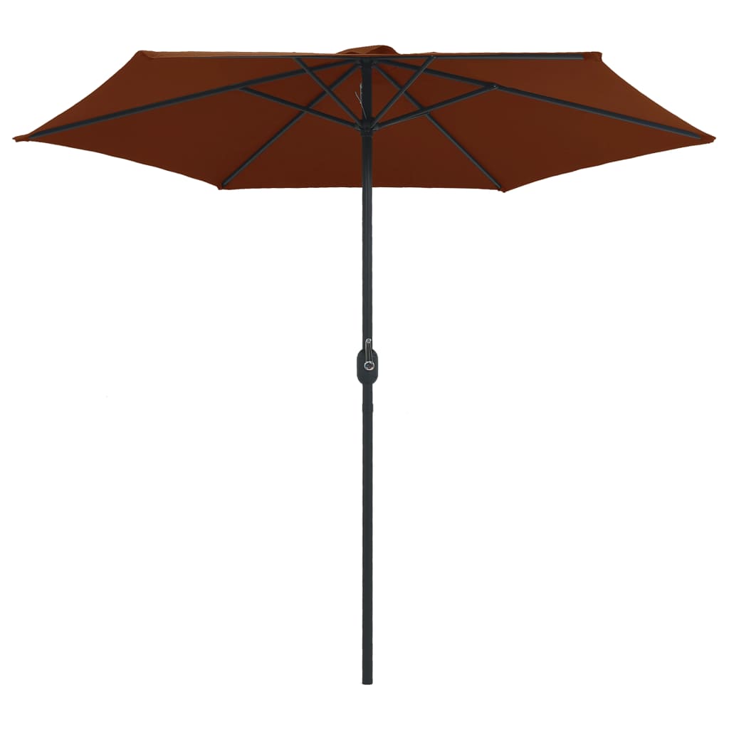 Vidaxl parasol s hliníkovým pólem 270x246 cm terakot -rozložený