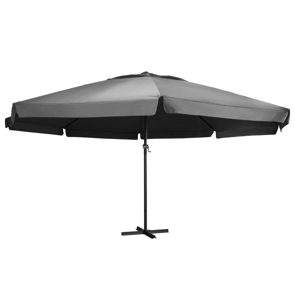 Vidaxl parasol s hliníkovým pólem 600 cm antracite -colored